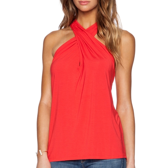 5/$25 Red Haute Sexy Twist Front Keyhole Top - Picture 1 of 7